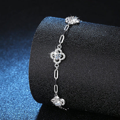 [Plus&Max]TRIPLE-CLOVER MOISSANITE BRACELET