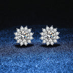 [Plus&Max]BLOOMING SUNFLOWER MOISSANITE STUD EARRINGS