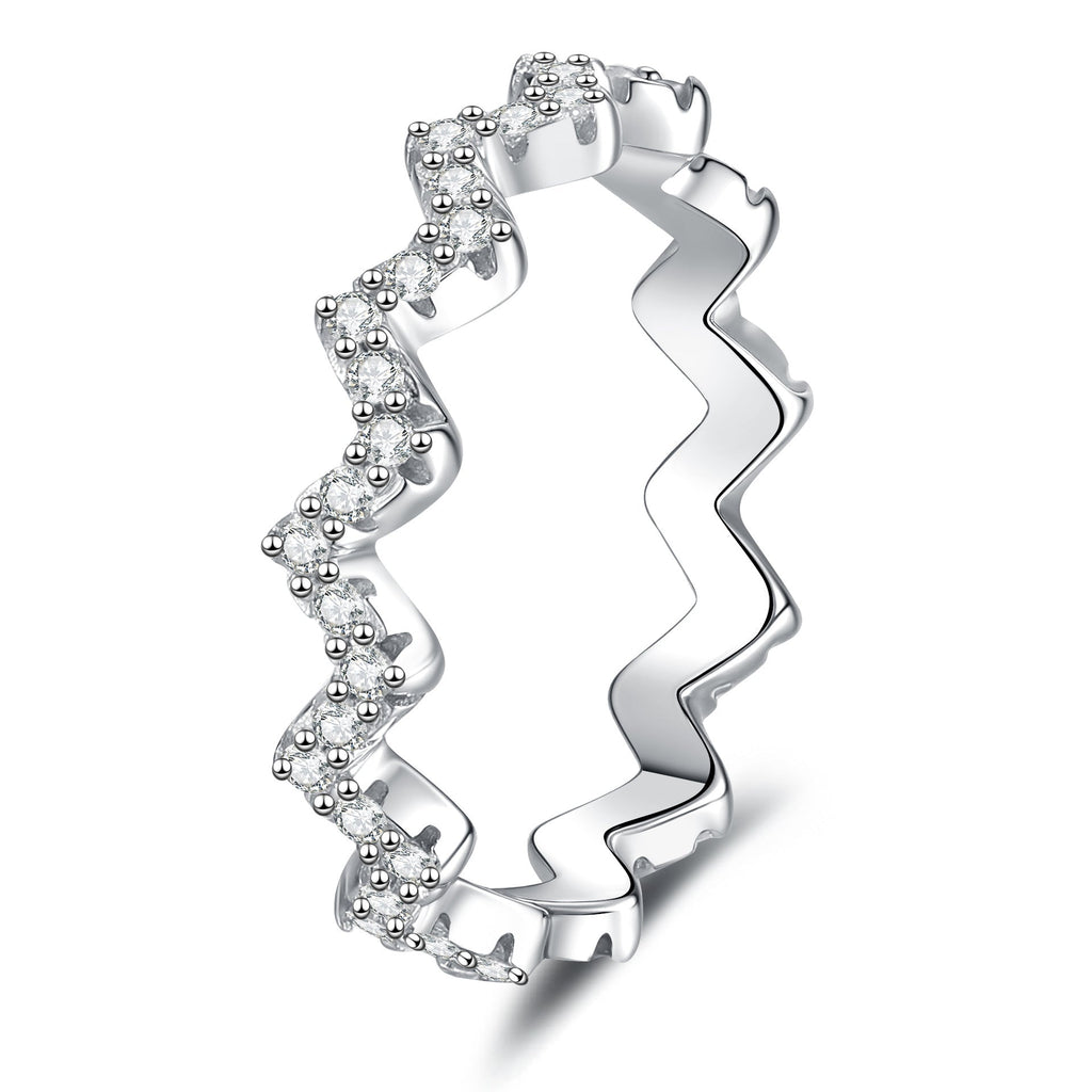 [Plus&Max]CHIC WAVY MOISSANITE ETERNITY RING