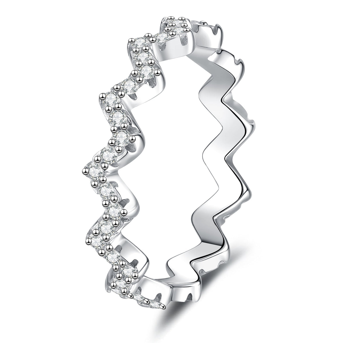 [Plus&Max]CHIC WAVY MOISSANITE ETERNITY RING