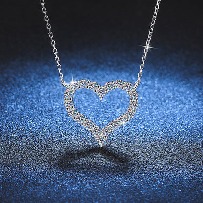 [Plus&Max]ROMANTIC HEART MOISSANITE PENDANT NECKLACE