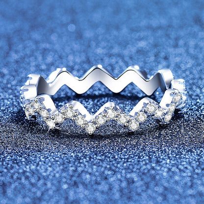 [Plus&Max]CHIC WAVY MOISSANITE ETERNITY RING