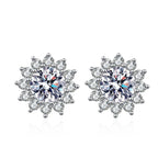 [Plus&Max]BLOOMING SUNFLOWER MOISSANITE STUD EARRINGS