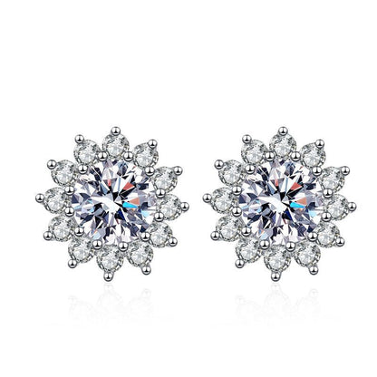 [Plus&Max]BLOOMING SUNFLOWER MOISSANITE STUD EARRINGS
