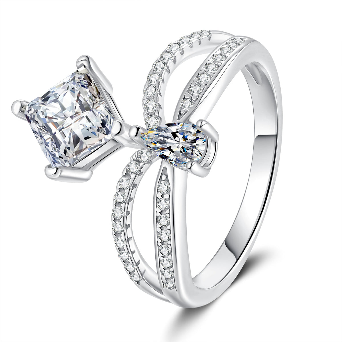 [Plus&Max]ELEGANT DOUBLE-TWISTED MOISSANITE RING