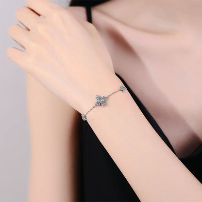 [Plus&Max]CLOVER LUCKY CHARM MOISSANITE BRACELET