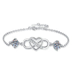 [Plus&Max]DOUBLE-STONE "LOVE LINK" MOISSANITE BRACELET
