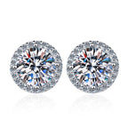 [Plus&Max]CLASSIC 4-PRONG ROUND MOISSANITE STUD EARRINGS