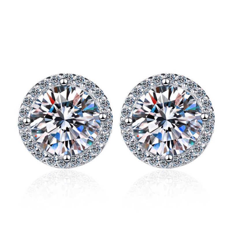 [Plus&Max]CLASSIC 4-PRONG ROUND MOISSANITE STUD EARRINGS