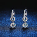 [Plus&Max]INTERLOCKING DOUBLE RING MOISSANITE DROP EARRINGS