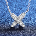 [Plus&Max]MODERN X-SHAPE PAVÉ MOISSANITE NECKLACE