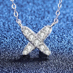 [Plus&Max]MODERN X-SHAPE PAVÉ MOISSANITE NECKLACE