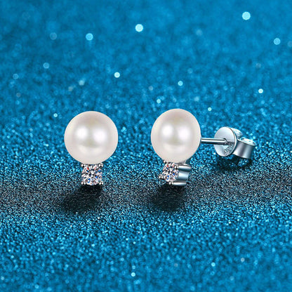 [Plus&Max]ELEGANT NATURAL PEARL & MOISSANITE DROP EARRINGS