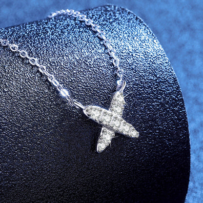 [Plus&Max]MODERN X-SHAPE PAVÉ MOISSANITE NECKLACE