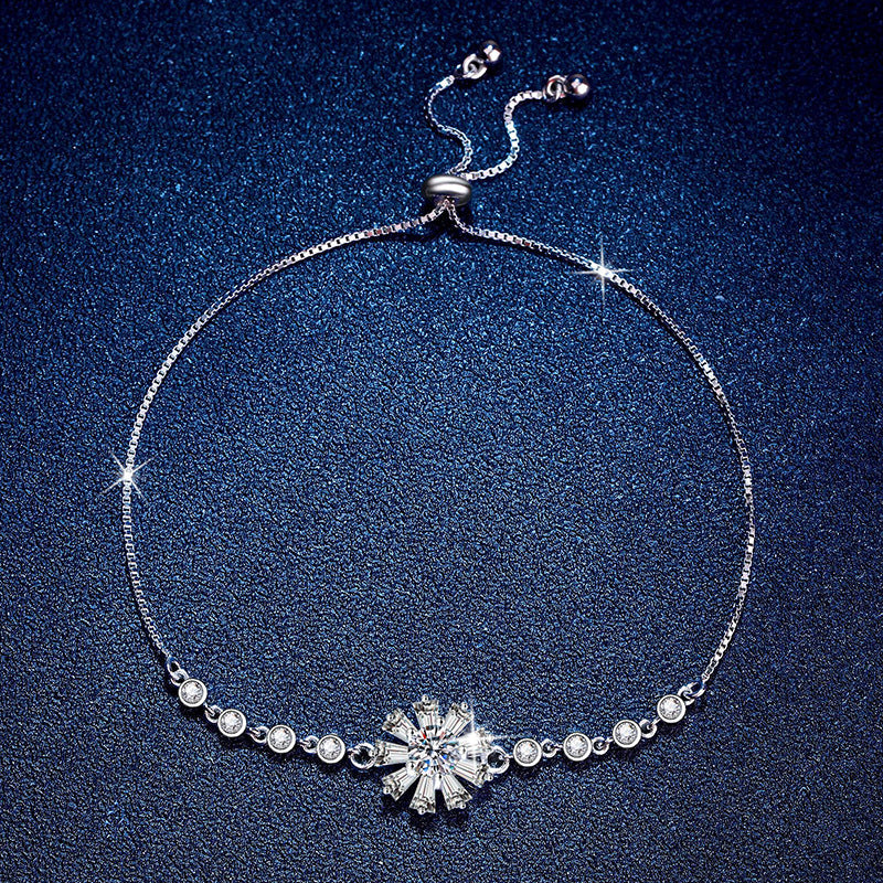 [Plus&Max]RADIANT ICY CRYSTAL SUNFLOWER MOISSANITE BRACELET
