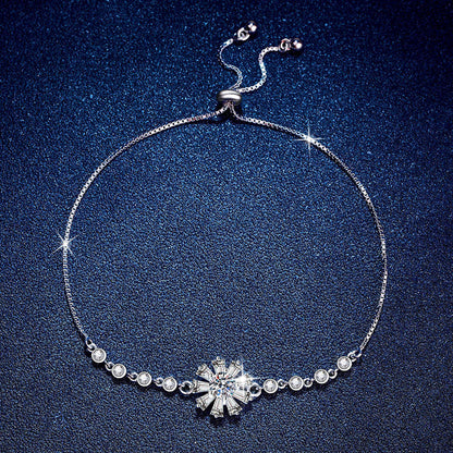 [Plus&Max]RADIANT ICY CRYSTAL SUNFLOWER MOISSANITE BRACELET