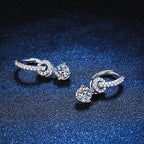 [Plus&Max]INTERLOCKING DOUBLE RING MOISSANITE DROP EARRINGS