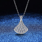 [Plus&Max]ELEGANT FAN-SHAPED MOISSANITE PENDANT NECKLACE