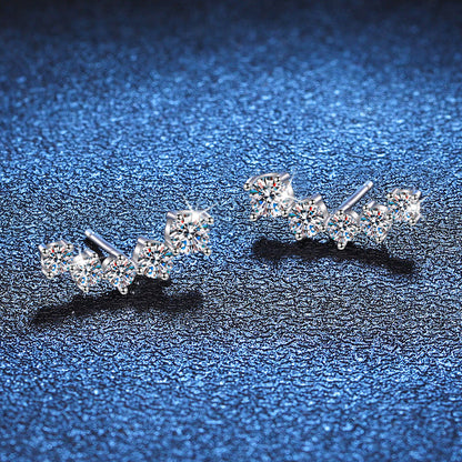 [Plus&Max]SPARKLING SMILE ARC MOISSANITE STUD EARRINGS