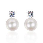 [Plus&Max]ELEGANT NATURAL PEARL & MOISSANITE DROP EARRINGS