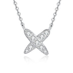 [Plus&Max]MODERN X-SHAPE PAVÉ MOISSANITE NECKLACE