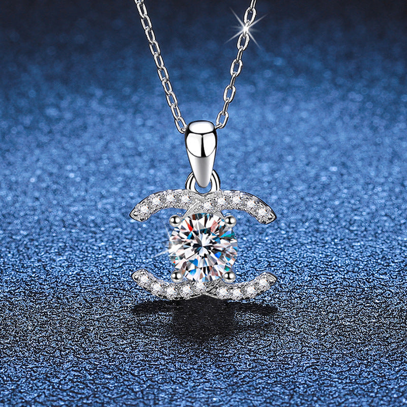 [Plus&Max]CLASSIC INTERLOCKING MOISSANITE PENDANT NECKLACE