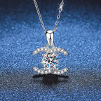 [Plus&Max]CLASSIC INTERLOCKING MOISSANITE PENDANT NECKLACE