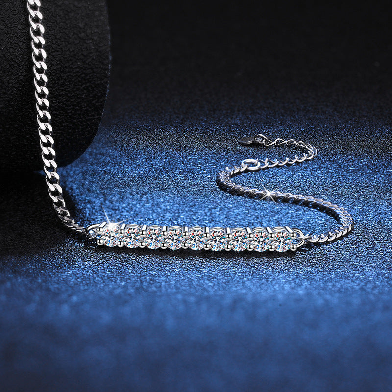 [Plus&Max]SMILING CURVE MOISSANITE BRACELET