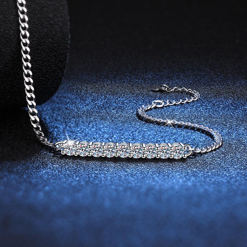 [Plus&Max]SMILING CURVE MOISSANITE BRACELET