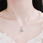 [Plus&Max]ELEGANT FAN-SHAPED MOISSANITE PENDANT NECKLACE