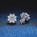 [Plus&Max]RADIANT SUNFLOWER MOISSANITE STUD EARRINGS