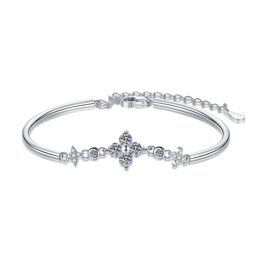 [Plus&Max]CLOVER & TWIN-STAR MOISSANITE BRACELET