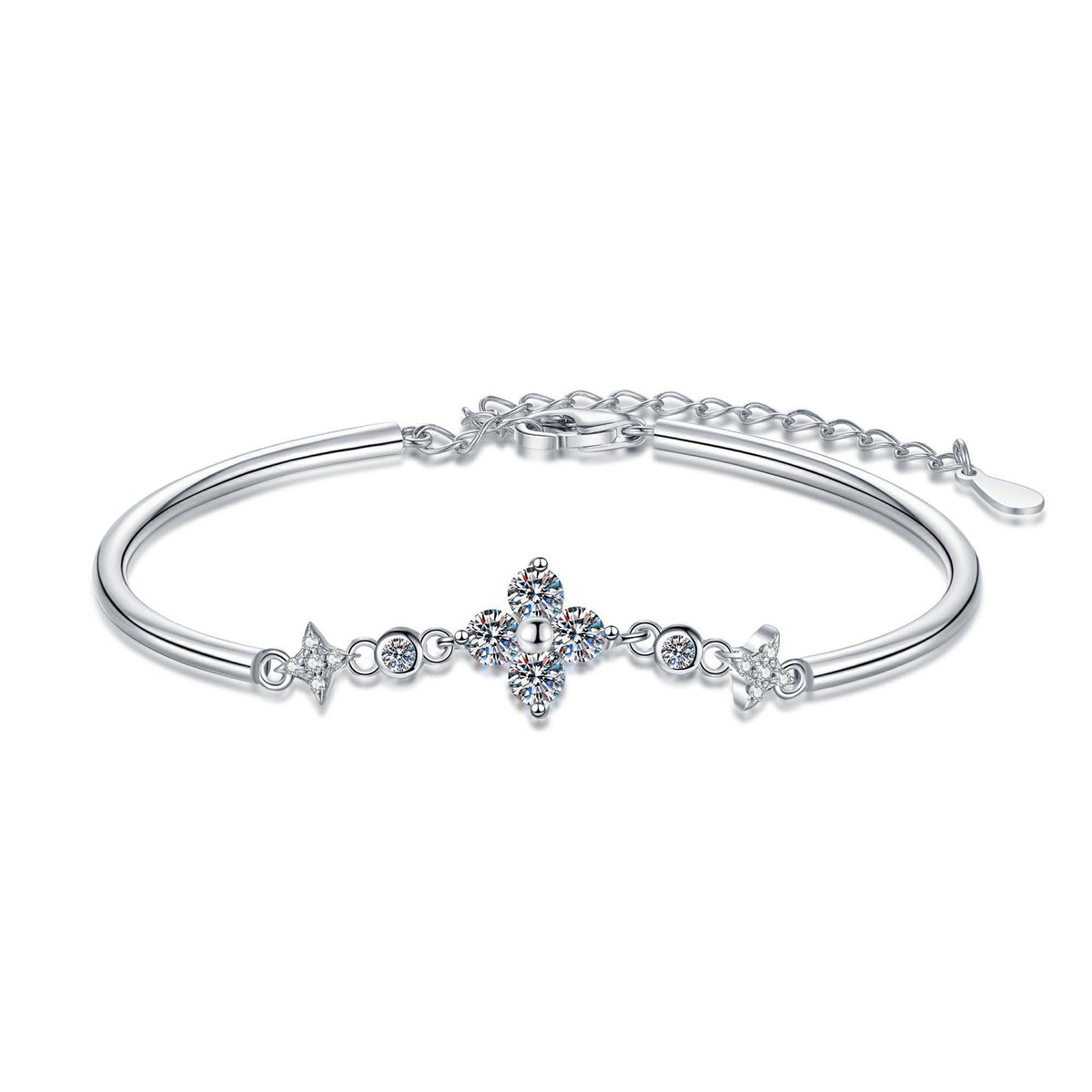 [Plus&Max]CLOVER & TWIN-STAR MOISSANITE BRACELET