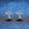 [Plus&Max]SPARKLING CROSS MOISSANITE STUD EARRINGS