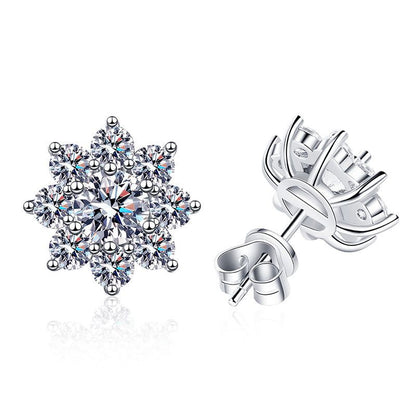 [Plus&Max]RADIANT SUNFLOWER MOISSANITE STUD EARRINGS