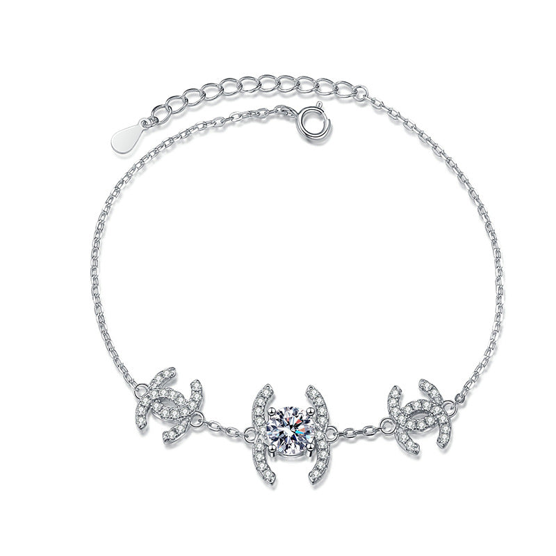 [Plus&Max]CLASSIC INTERLOCKING MOISSANITE BRACELET