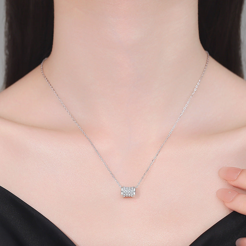 [Plus&Max]FULL-PAVE "HOURGLASS" MOISSANITE NECKLACE