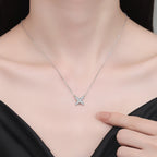 [Plus&Max]MODERN X-SHAPE PAVÉ MOISSANITE NECKLACE
