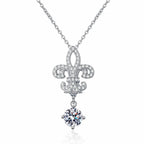 [Plus&Max]ROYAL FLEUR-DE-LIS MOISSANITE PENDANT NECKLACE