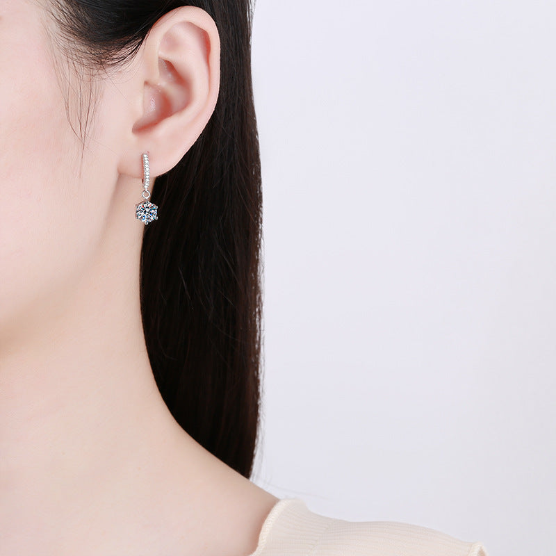 [Plus&Max]CLASSIC 6-PRONG MOISSANITE DROP EARRINGS