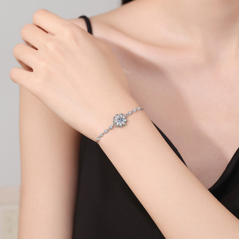 [Plus&Max]RADIANT ICY CRYSTAL SUNFLOWER MOISSANITE BRACELET