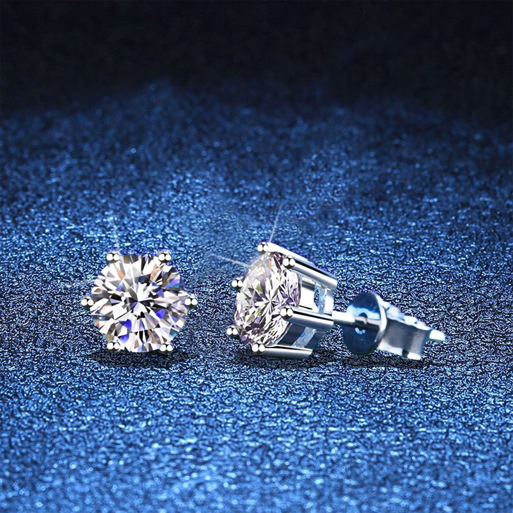 [Plus&Max]SIX-PRONG MOISSANITE EARRINGS