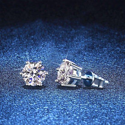 [Plus&Max]SIX-PRONG MOISSANITE EARRINGS