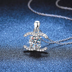 [Plus&Max]CLASSIC INTERLOCKING MOISSANITE PENDANT NECKLACE