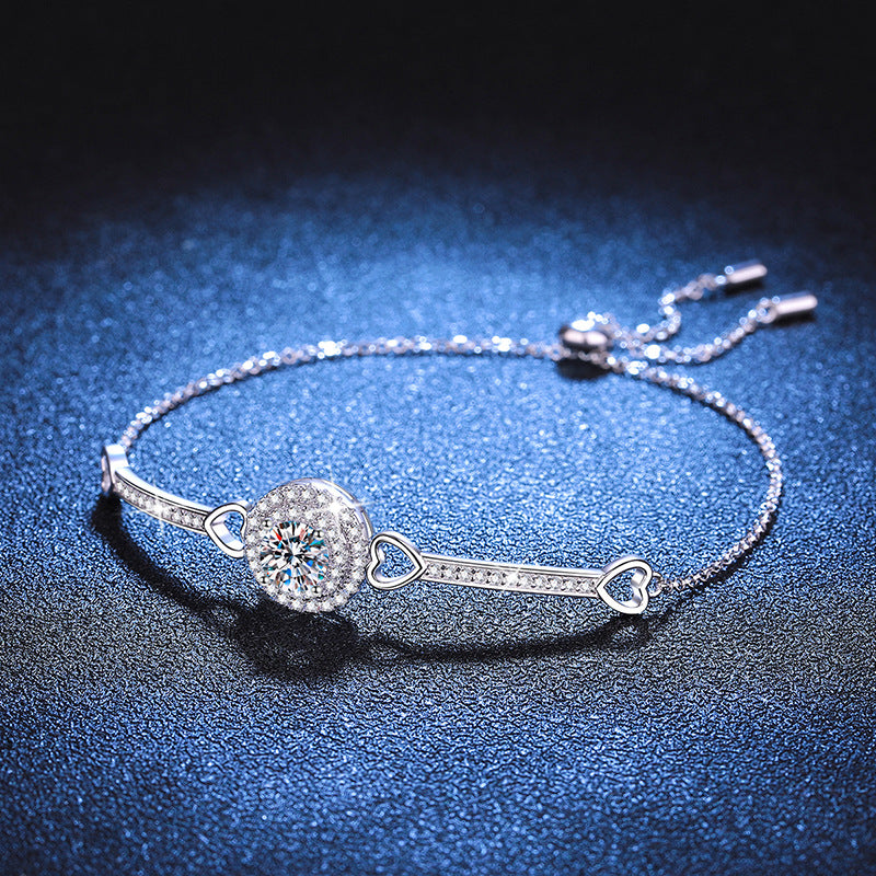 [Plus&Max]INTERLOCKING HEART & CIRCLE MOISSANITE BRACELET