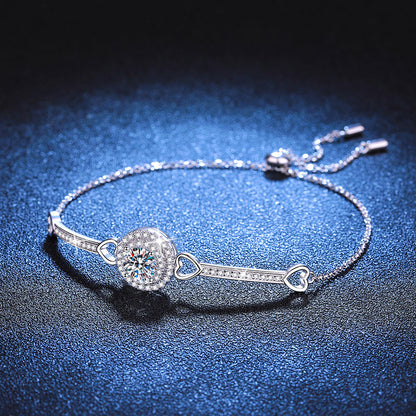 [Plus&Max]INTERLOCKING HEART & CIRCLE MOISSANITE BRACELET