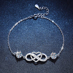 [Plus&Max]DOUBLE-STONE "LOVE LINK" MOISSANITE BRACELET