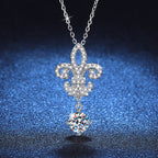 [Plus&Max]ROYAL FLEUR-DE-LIS MOISSANITE PENDANT NECKLACE