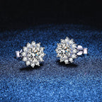 [Plus&Max]BLOOMING SUNFLOWER MOISSANITE STUD EARRINGS