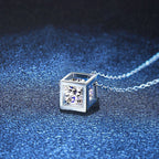 [Plus&Max]GEOMETRIC SUGAR-CUBE MOISSANITE NECKLACE
